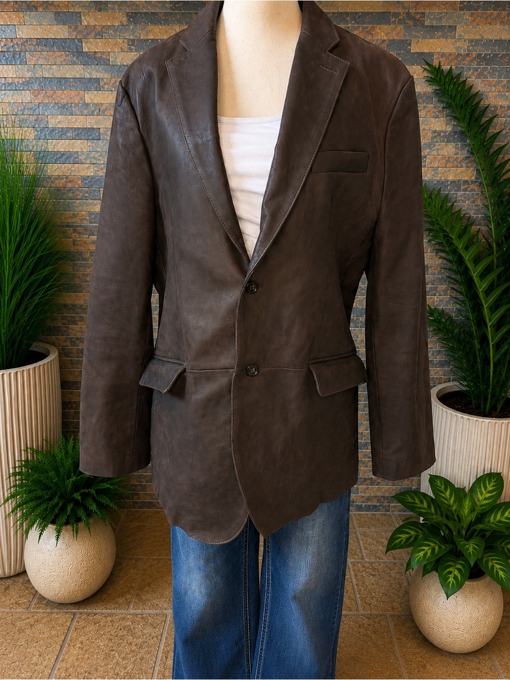 Banana Republic Dark Brown Leather Sport Coat Blazer